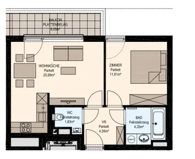 2-Zimmer-Wohnung mieten in Wien – 43,43 m², € 1.129 – Bild 14 von 14