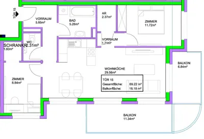 3-Zimmer-Wohnung kaufen in Wien – 69,22 m², € 381.159 – Bild 12 von 12