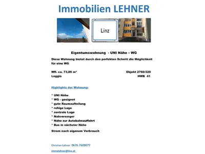 3-Zimmer-Wohnung kaufen in Linz – 74 m², € 298.000 – Bild 1 von 2