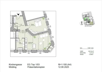 2-Zimmer-Wohnung kaufen in Mödling – 80,54 m², € 580.000