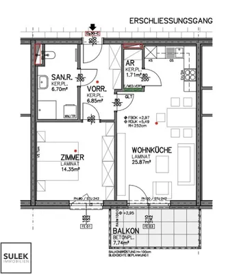 2-Zimmer-Wohnung mieten in Eisenstadt – 55,48 m², € 846 – Bild 2 von 17