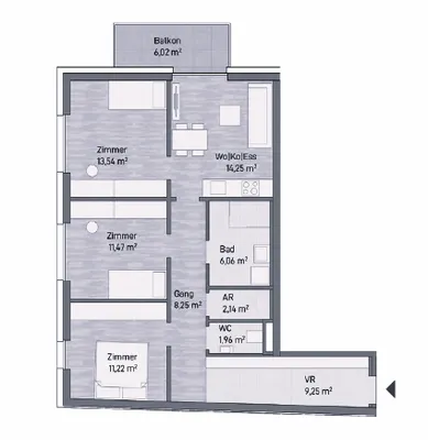 4-Zimmer-Wohnung kaufen in Graz – 78,14 m², € 381.228 – Bild 1 von 2