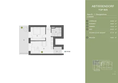 2-Zimmer-Wohnung kaufen in Graz-Umgebung – 47,23 m² – Bild 3 von 3