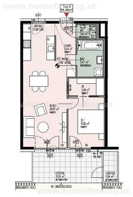 2-Zimmer-Wohnung mieten in Eisenstadt – 54,44 m², € 928 – Bild 8 von 9