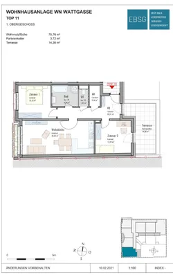 3-Zimmer-Wohnung mieten in Wiener Neustadt – 75,8 m², € 1.011 – Bild 2 von 5