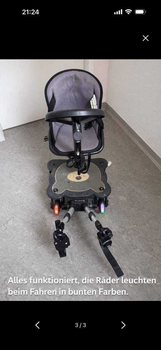 EICHHORN Kinderwagen Geschwisterboard Cozy B Rider + Sitz mit Lenkrad,   40,- (1100 Wien) - willhaben