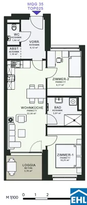 3-Zimmer-Wohnung mieten in Graz – 56,42 m², € 850 – Bild 20 von 20