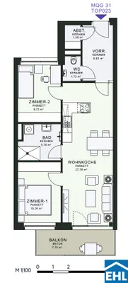 3-Zimmer-Wohnung mieten in Graz – 63,28 m², € 932 – Bild 18 von 18