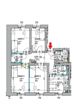 4-Zimmer-Wohnung mieten in Graz – 74,7 m², € 1.112 – Bild 2 von 16
