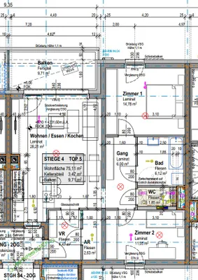 3-Zimmer-Wohnung mieten in Tulln – 75,55 m², € 760 – Bild 2 von 2