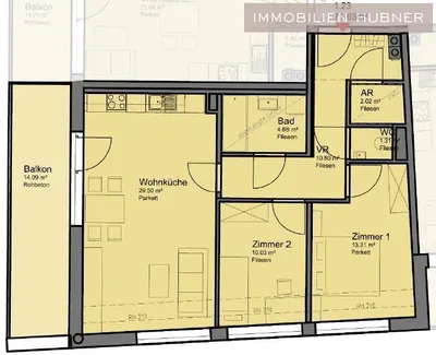 3-Zimmer-Wohnung mieten in Wiener Neustadt – 71,63 m², € 1.198 – Bild 12 von 16