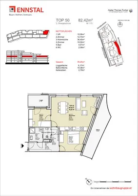 3-Zimmer-Wohnung mieten in Graz – 82,41 m², € 1.077 – Bild 3 von 3