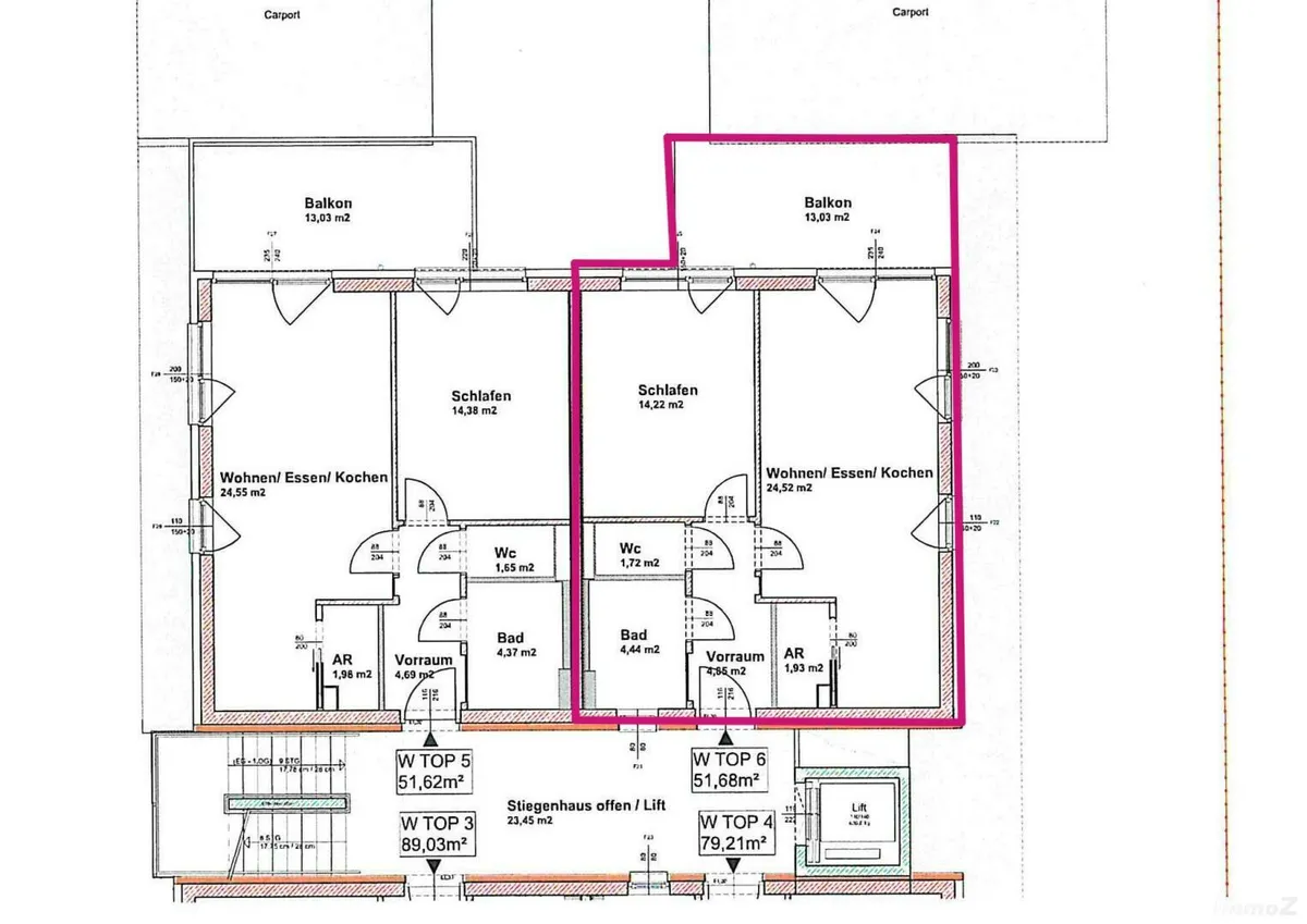 Moderne 2-Zimmer-Eigentumswohnung mit großem Balkon + Parkplatz + riesigem Kellerabteil - Widok 3