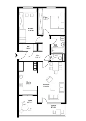 3-Zimmer-Wohnung kaufen in Salzburg-Umgebung – 75,26 m², € 329.000 – Bild 8 von 8
