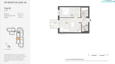 2-Zimmer-Wohnung mieten in Wiener Neustadt – 46,69 m², € 677 – Bild 10 von 11