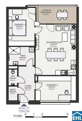 3-Zimmer-Wohnung mieten in Graz – 76,09 m², € 1.143 – Bild 7 von 7