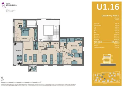 4-Zimmer-Wohnung mieten in Salzburg Stadt – 109,33 m², € 3.200 – Bild 9 von 10