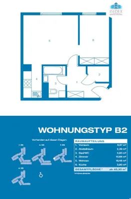 2-Zimmer-Wohnung kaufen in Wien – 48,3 m², € 232.000 – Bild 4 von 4