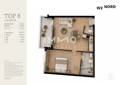 2-Zimmer-Wohnung kaufen in Wien – 42,77 m², € 279.000 – Bild 9 von 9