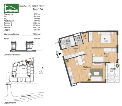 3-Zimmer-Wohnung mieten in Graz – 67,7 m², € 1.199 – Bild 24 von 24