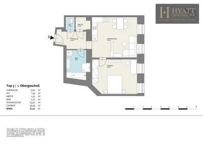 2-Zimmer-Wohnung kaufen in Wien – 61,02 m², € 387.500 – Bild 7 von 7