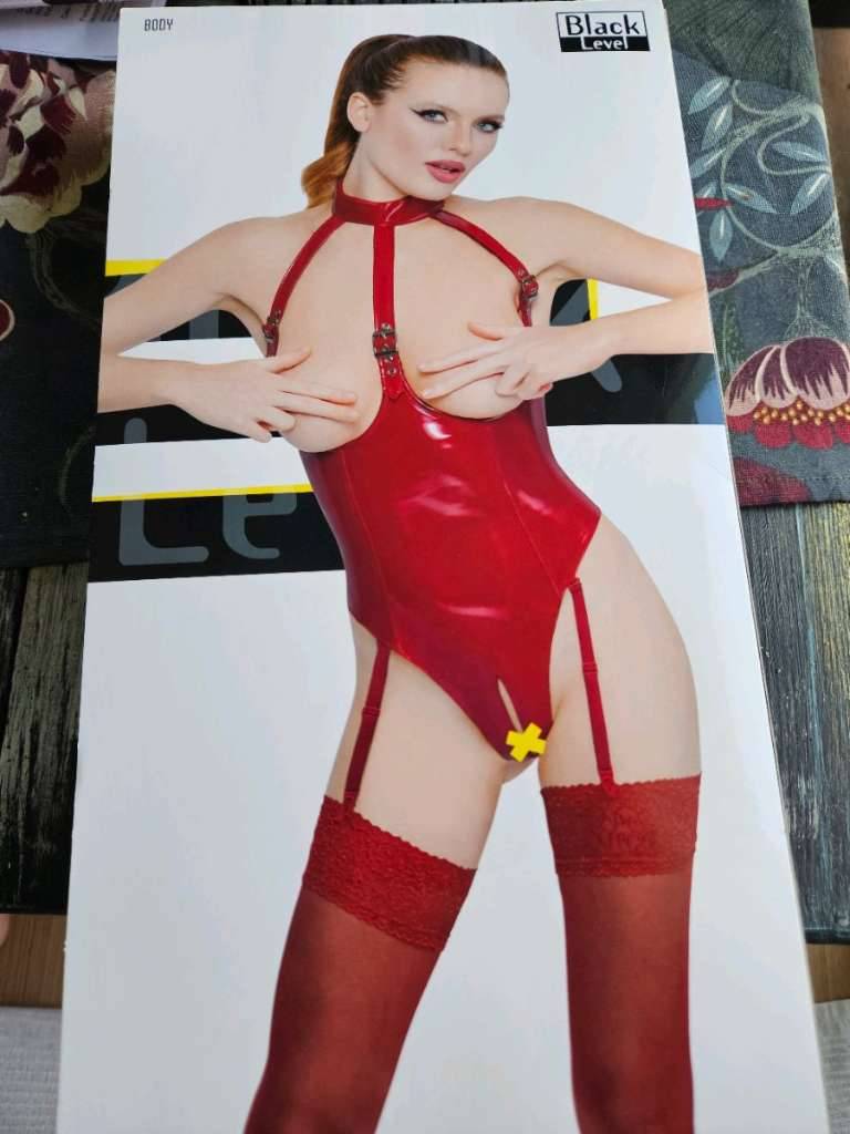 sexy lack dessous Schwarz Rot Kunstleder kette Teddy Nighty Sexy Dessous Sexy Lack leder  Körper kette Ausgehöhlt Sexy Dessous Damen Set| Alibaba.com main image 0