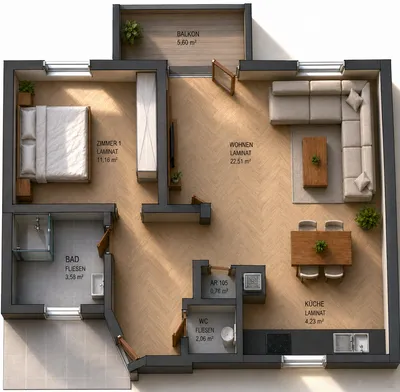 Immobilie kaufen in Graz – 52 m², € 179.950 – Bild 2 von 9