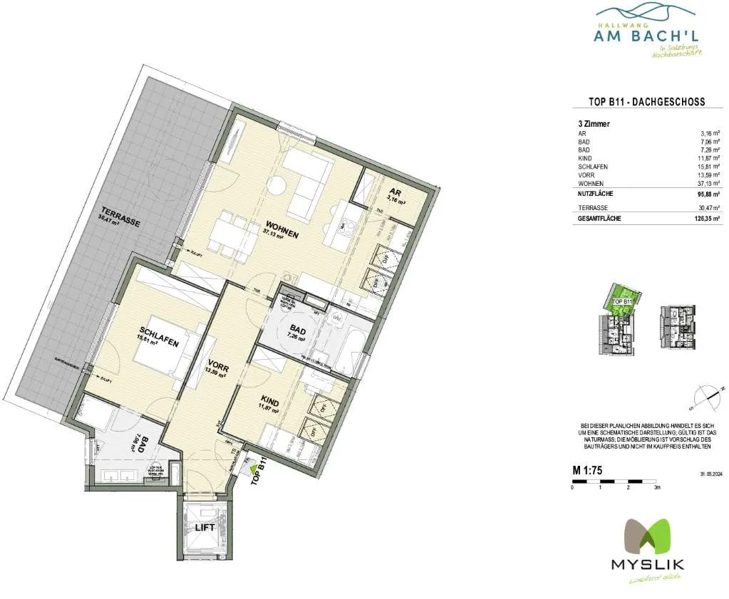 Penthouse mit Panoramablick und großer Dachterrasse - Ansicht 2