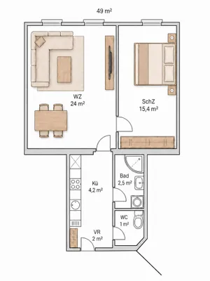 2-Zimmer-Wohnung kaufen in Wien – 49 m², € 219.000 – Bild 9 von 9