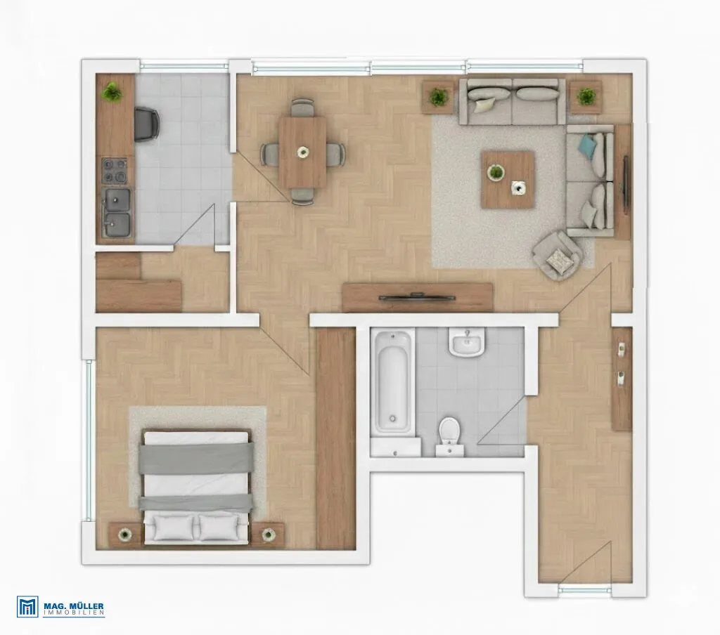 Ganz oben - lichtdurchflutete 2-ZI-Dachgeschoss-Wohnung - Ansicht 2