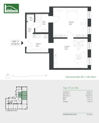 2-Zimmer-Wohnung kaufen in Wien – 57,32 m², € 325.000 – Bild 22 von 22