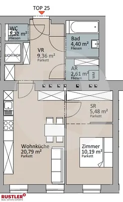 2-Zimmer-Wohnung mieten in Wien – 54,11 m², € 1.026 – Bild 8 von 10