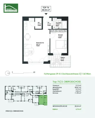 2-Zimmer-Wohnung mieten in Wien – 50,24 m², € 1.089 – Bild 19 von 19