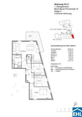 4-Zimmer-Wohnung mieten in Wien – 82,08 m², € 1.920 – Bild 10 von 10