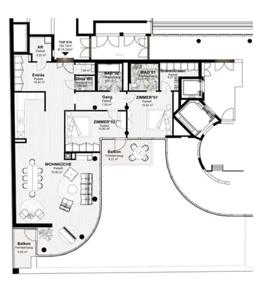 3-Zimmer-Wohnung mieten in Wien – 157,9 m², € 5.500 – Bild 17 von 17