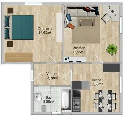 2-Zimmer-Wohnung kaufen in Graz – 44,77 m² – Bild 7 von 7