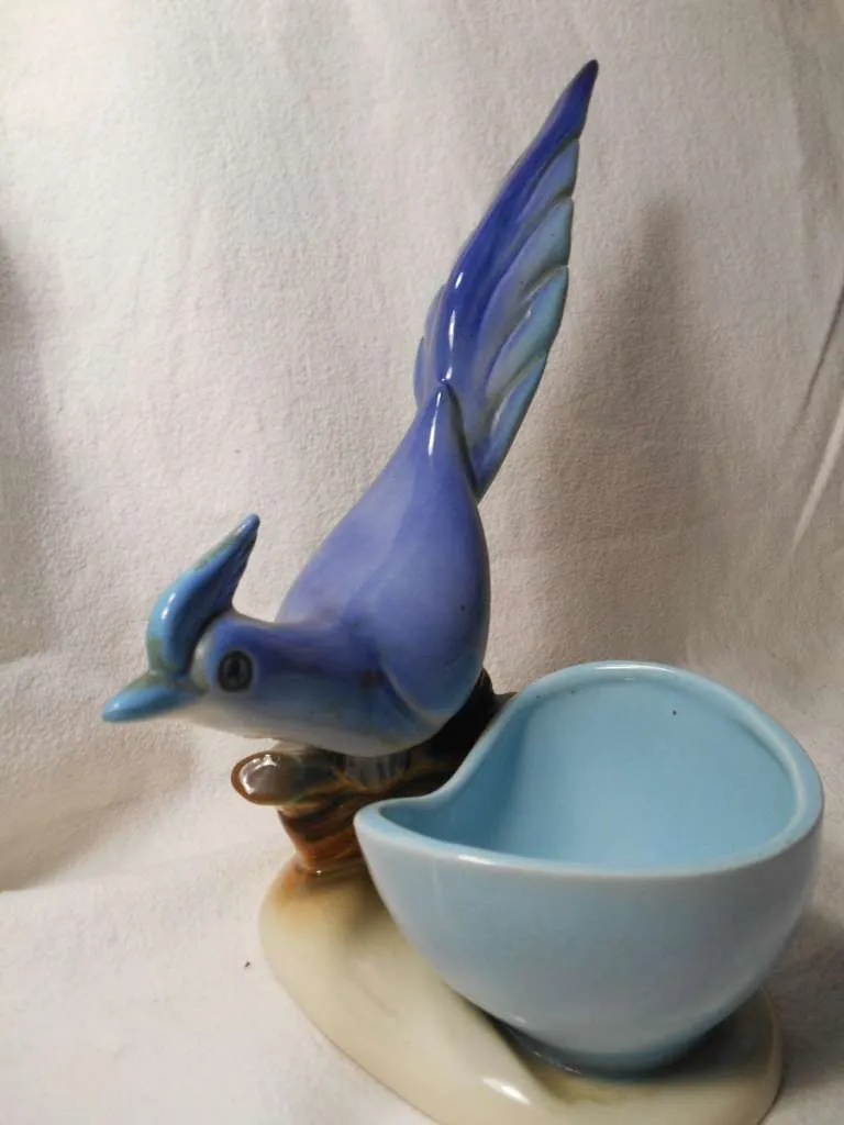 Paradiesvogel Eisvogel alter Porzellan Vogel Vogel mit Schale aus Porzellan alte Porzellanfigur Vogel, € 30,- (1230 Wien)
