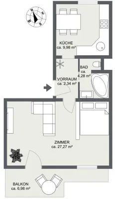 1-Zimmer-Wohnung kaufen in Wien – 43,87 m², € 275.000 – Bild 11 von 11