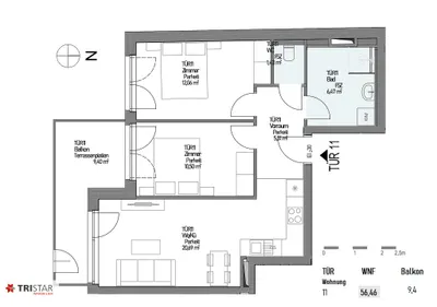 3-Zimmer-Wohnung kaufen in Wien – 55,43 m², € 319.000 – Bild 3 von 33