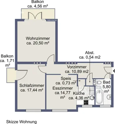 2-Zimmer-Wohnung kaufen in Korneuburg – 75 m², € 315.000 – Bild 11 von 11