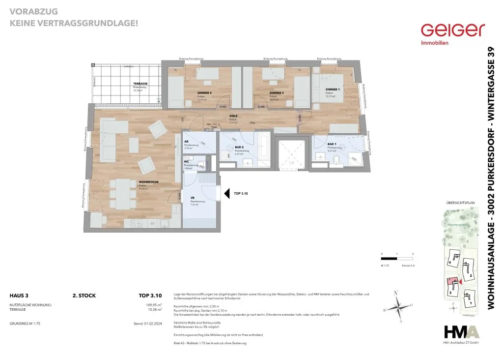 4-Zimmer Terrassenwohnung - Top 3.10 - Ansicht 2