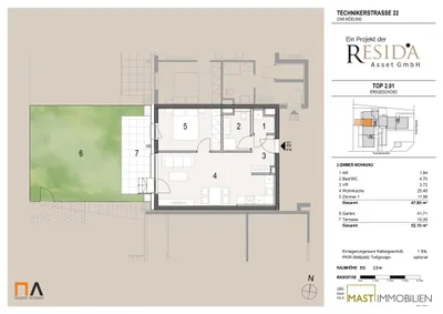 2-Zimmer-Wohnung kaufen in Mödling – 47,8 m², € 299.000 – Bild 13 von 13