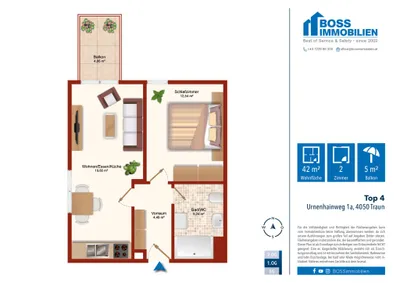 2-Zimmer-Wohnung mieten in Linz Land – 41,87 m², € 732 – Bild 12 von 12