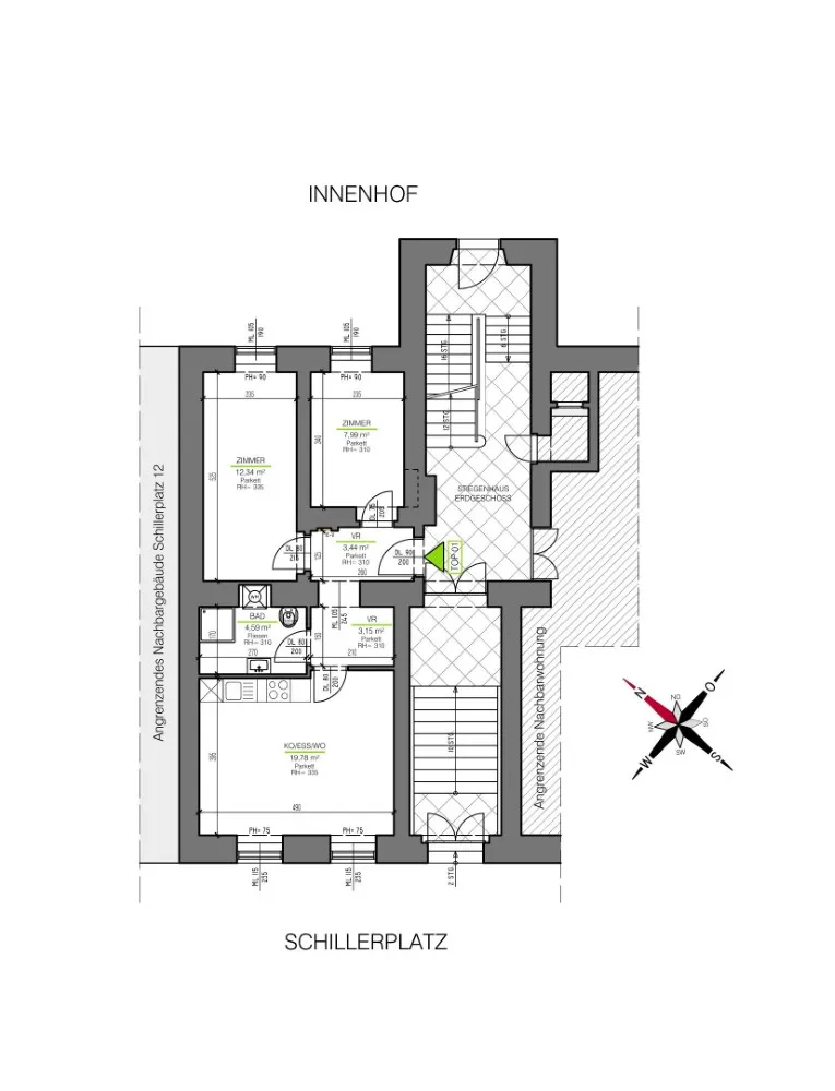 Generalsanierte Wohnung am Schillerplatz - Provisionsfrei! - Изглед 2