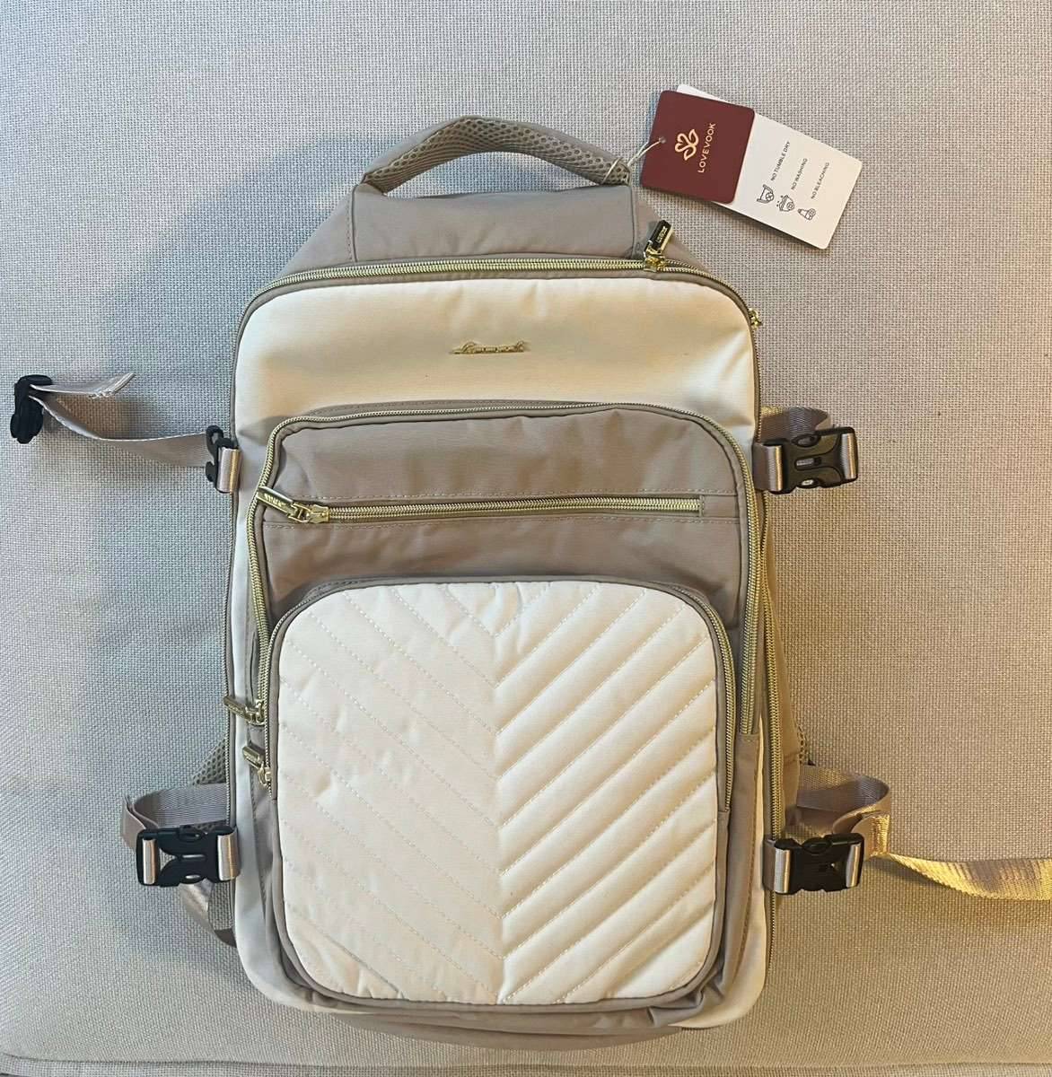 Lovevook Handgepck Rucksack 40L Reiserucksack Damen beige creme,  35,-  (6300 Wrgl) - willhaben