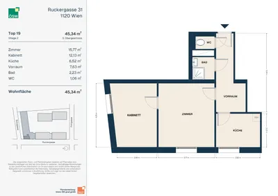 Geräumige 2-Zimmer-Wohnung im 3.OG – Bild 2