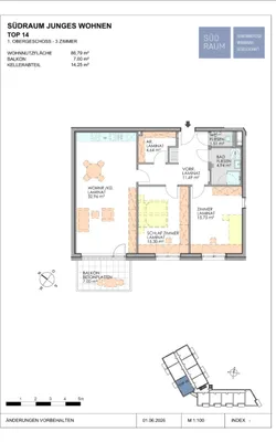 3-Zimmer-Wohnung mieten in Neunkirchen – 86,79 m², € 1.090 – Bild 2 von 2