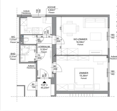 2-Zimmer-Wohnung mieten in Wien – 45 m², € 980 – Bild 8 von 8