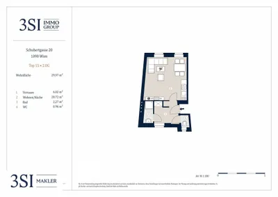 1-Zimmer-Wohnung kaufen in Wien – 30 m², € 249.000 – Bild 9 von 9