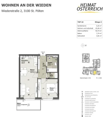 2-Zimmer-Wohnung mieten in Sankt Pölten – 50,74 m², € 641 – Bild 7 von 7
